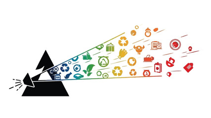 Eco friendly business concepts emerging from megaphone