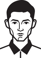 Black and white of a man with short hair and a necktie wearing a suit and facial hair vector illustration EPS file download.
