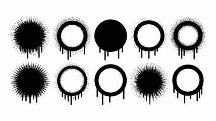 Fototapeta premium Minimalist Dripping Circle Art in Black and White