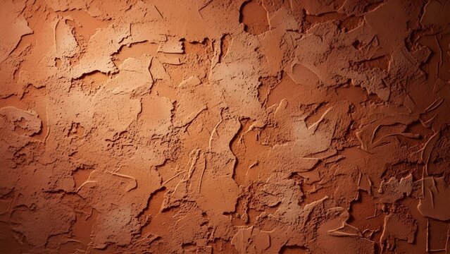 Rough brown clay cement wall surface texture.
