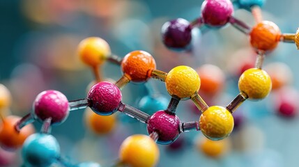 Abstract colorful molecular structure background science