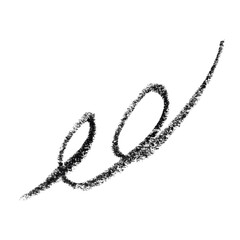 Black Charcoal Loop Stroke PNG - Hand-Drawn Cursive Spiral and Textured Graphite Flourish Overlay