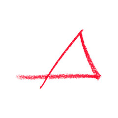 Red Crayon Triangle PNG - Hand-Drawn Geometric Scribble and Textured Crimson Abstract Shape Overlay