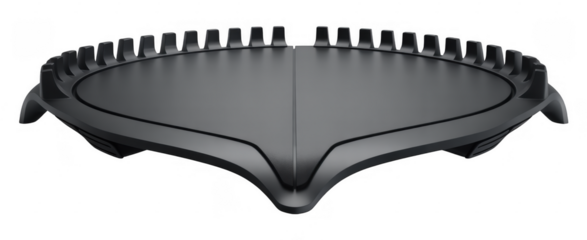 Gray circular platform with spikes edge isolated on a transparent background