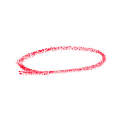 Red Crayon Circle PNG - Hand-Drawn Oval Chalk Ring and Textured Crimson Scribble Graphic