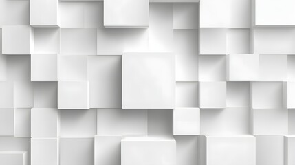 Abstract White Cubes - A Modern Geometric Architectural Design.