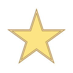 Obraz premium 3D golden realistic star isolated on white background. Festive holiday icon. Celebration concept, metallic gold shape. Invitation mock up.