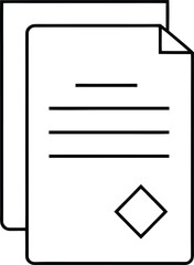 Minimal Outline Contract Document Icon Transparent Background