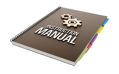 Instruction manual on transparent background. 3D illustration