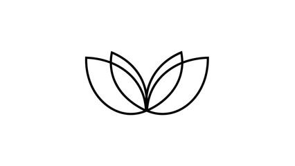 Minimalist Black Line Drawing of a Lotus Flower Emphasizing Simplicity and Elegance