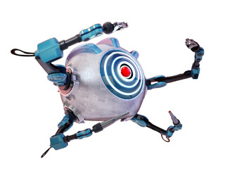 Medical nano robot on transparent background. 3D illustration