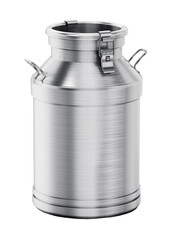 Metal retro milk can on transparent background. 3D illustration