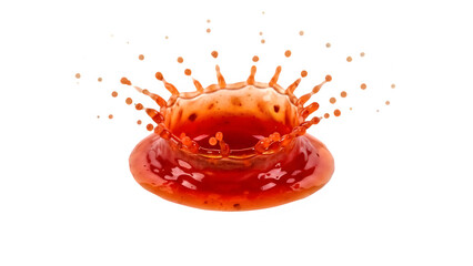 Chili sauce drop isolated on PNG background.