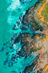 aerial view of a tropical island