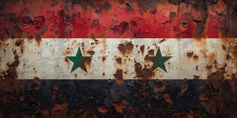 Rusted syrian flag illustration