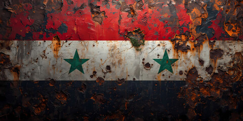 Weathered syrian flag illustration