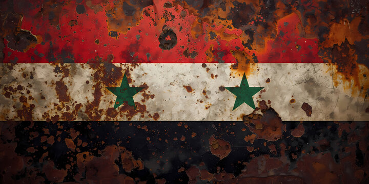 Weathered flag of syria illustration