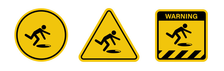 Warning Caution Open Holes Symbol Sign Vector Stock Vector 