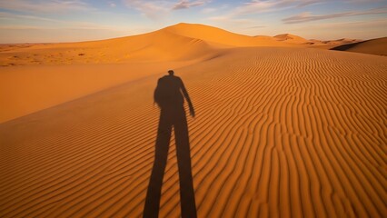 Desert Wanderer: Shadow on the Dunes