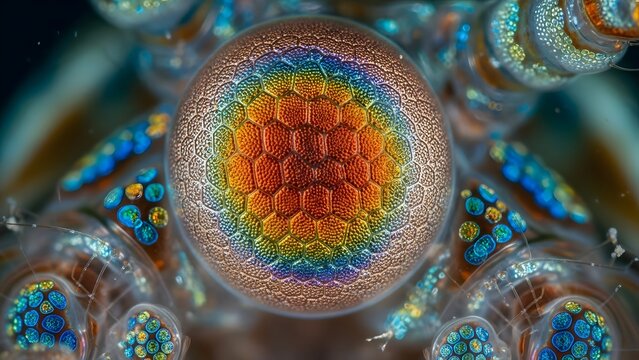 Vibrant Microscopic View of Cells or Organisms. - Powered by Adobe