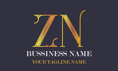 ZN Z zn initial logo | initial based abstract modern minimal creative logo, vector template image. luxury logotype logo, real estate homie logo. typography logo. initials logo
