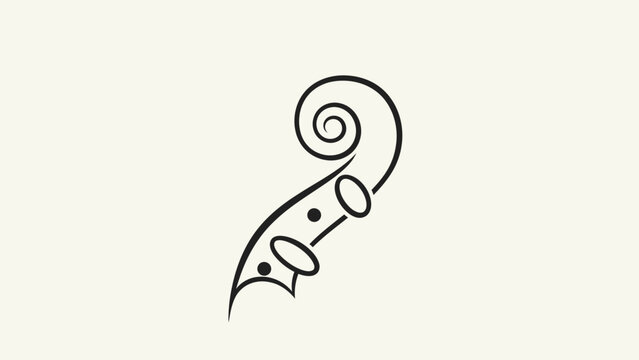 Minimalist abstract artistic illustration featuring an elegant line drawing of a stylized chirping