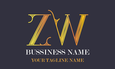 ZW Z zw initial logo | initial based abstract modern minimal creative logo, vector template image. luxury logotype logo, real estate homie logo. typography logo. initials logo