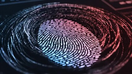 Futuristic fingerprint identification and biometric security technology scanning for identity verification and digital access - Powered by Adobe