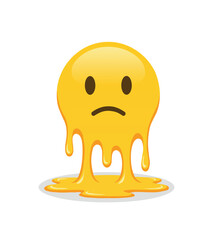 Sad Melting Emoji Face Vector