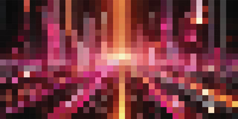 Vibrant Pixelated Light Beams and Shapes.