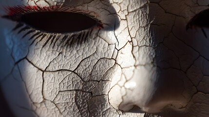 Cracked Face - A Symbolic Representation of Fragility and Resilience in Art.