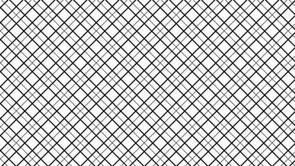 Diagonal cross line grid seamless pattern. Geometric diamond texture. Black diagonal line mesh on white background. Minimal quilted fabric. Metallic wires fence pattern. art eps 10
