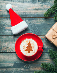 coffee cup in the shape of a Christmas tree
