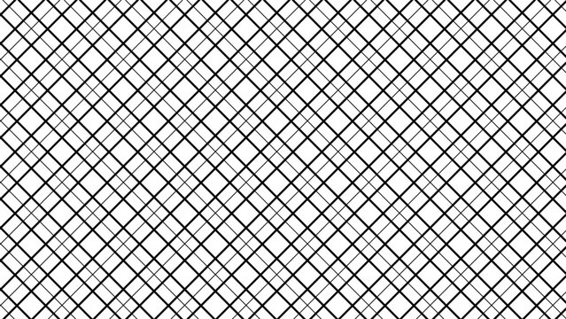 Diagonal cross line grid seamless pattern. Geometric diamond texture. Black diagonal line mesh on white background. Minimal quilted fabric. Metallic wires fence pattern. art eps 10