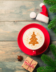 coffee cup in the shape of a Christmas tree