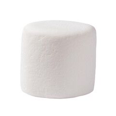 Single White Marshmallow isolated on a transparent background