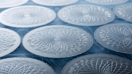 Intricate circular patterns on metallic discs