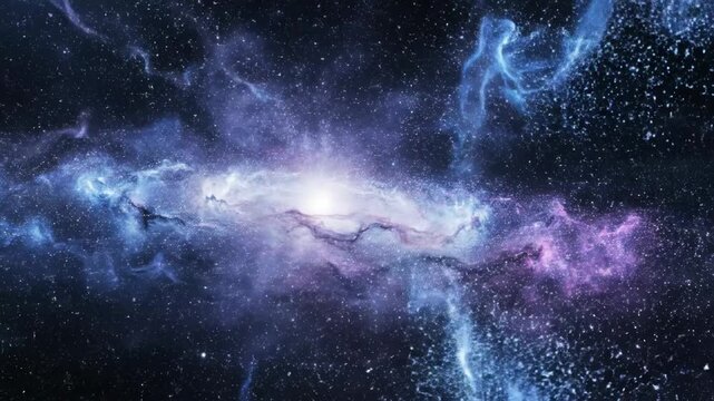 Vibrant cosmic explosion in space with colorful nebula and starry background