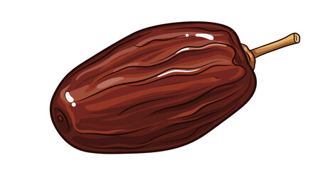 Obraz premium Delicious single date fruit illustration with rich brown color and natural texture Vector