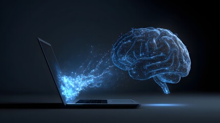 Digital Brain - A Conceptual Depiction of Artificial Intelligence and Technology.