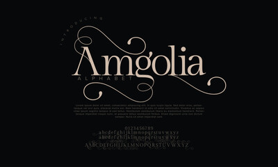 Elegant alphabet letters font logo classic minimal fashion designs. Typography modern sans fonts and number for logo brand. vector illustration