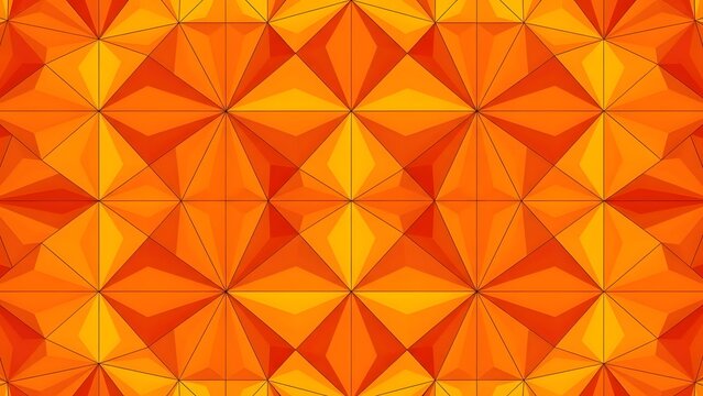 Geometric pattern of orange and yellow triangles creating a tessellating background
