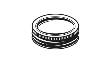 Minimalist Illustration of a Classic camera lens emphasizing simplicity and design