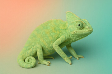 Obraz premium Chameleon as a symbol of adaptation and flexibility of thinking.