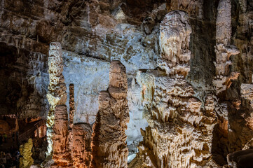 The Frasassi Caves are underground karst caves located in the municipality of Genga, in the...