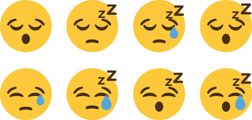 Fototapeta premium Collection of crying face emojis with various expressions of sadness and shock