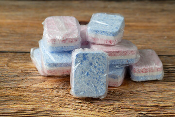 Dishwasher tablets. Kitchen and home accessories.