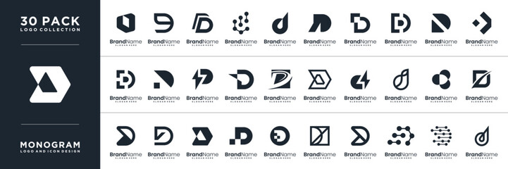 modern D letter logo design collection.