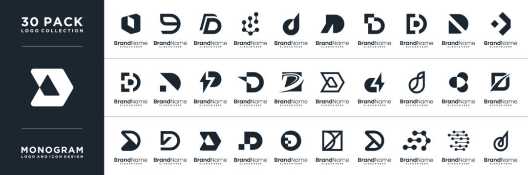 modern D letter logo design collection.