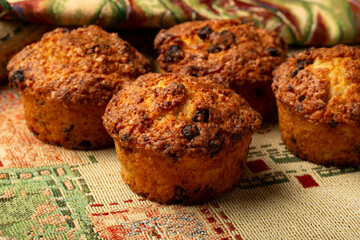 Handmade, homemade cupcakes. Cupcakes on the table after cooking.